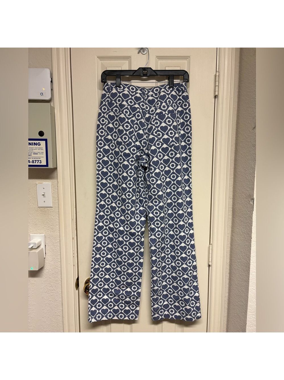 Papermoon remi check heart cotton pants Medium 5 pocket high rise NEW NWT - Picture 15 of 16